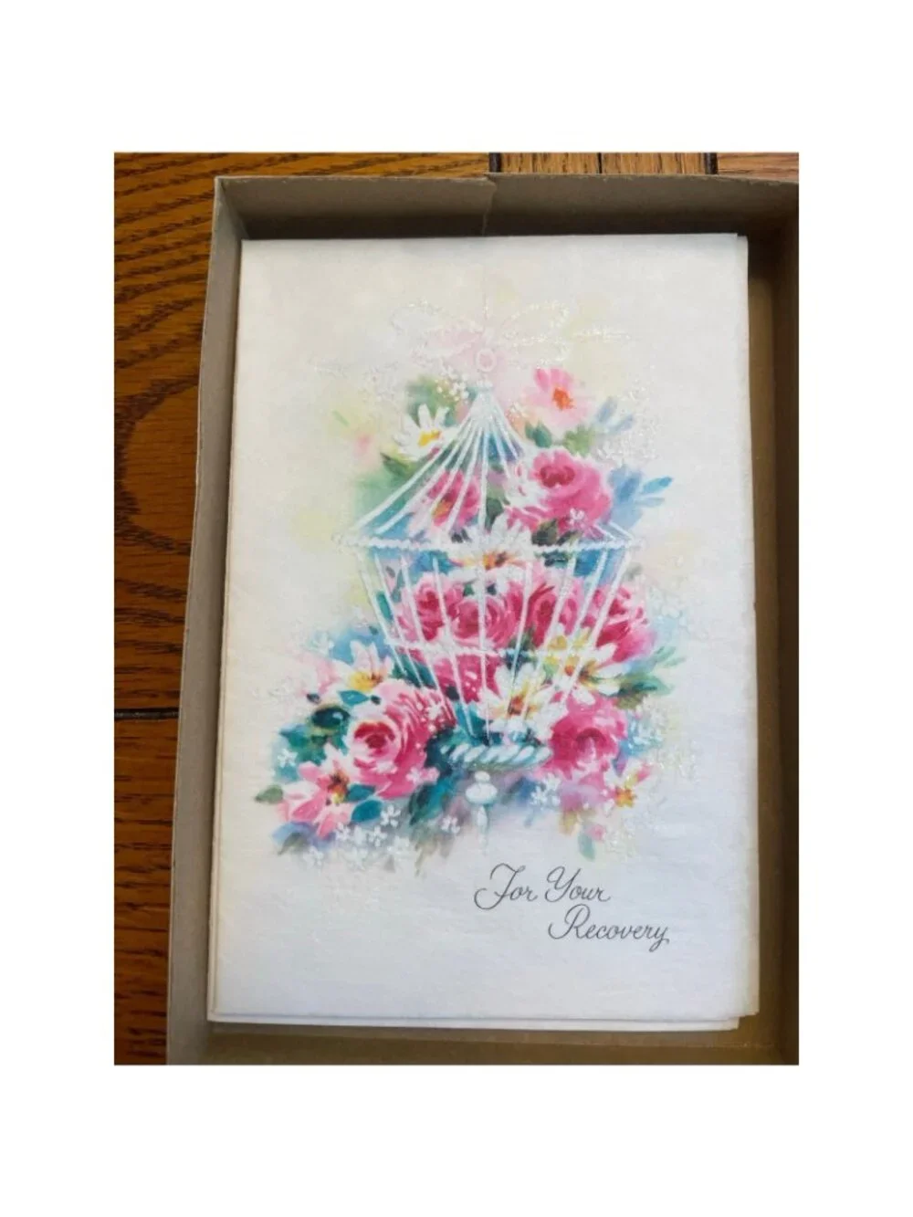 11 Vintage 1950s Greeting Cards Envelopes Original Box Glitter Unused MCM
